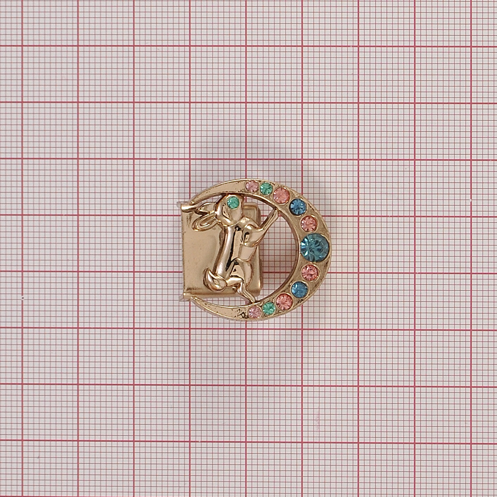 Застежка ременная DF-005 52*25мм GOLD, цветные камни (болты), шт. Застежки металл