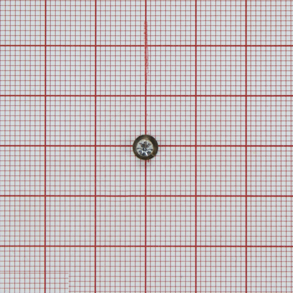 Украшение металл 14А Фонарик 5мм NIKEL, белый камень 3мм, 1т.шт. Декор Металл на ножке (для кожи, резины, ткани)