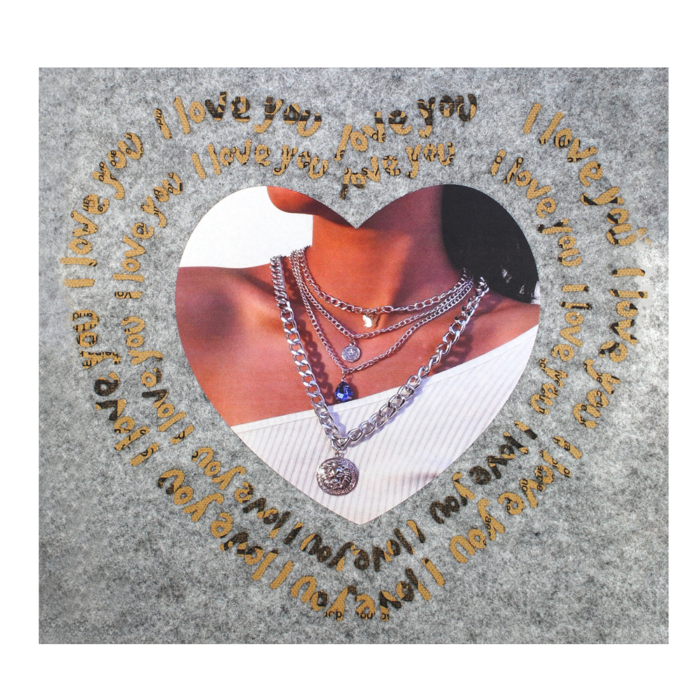 Термоаппликация I love you, 21,5*19,5см, черный, белый,  синий, бежевый, шт. Термопереводки Резиновые, Термопленка