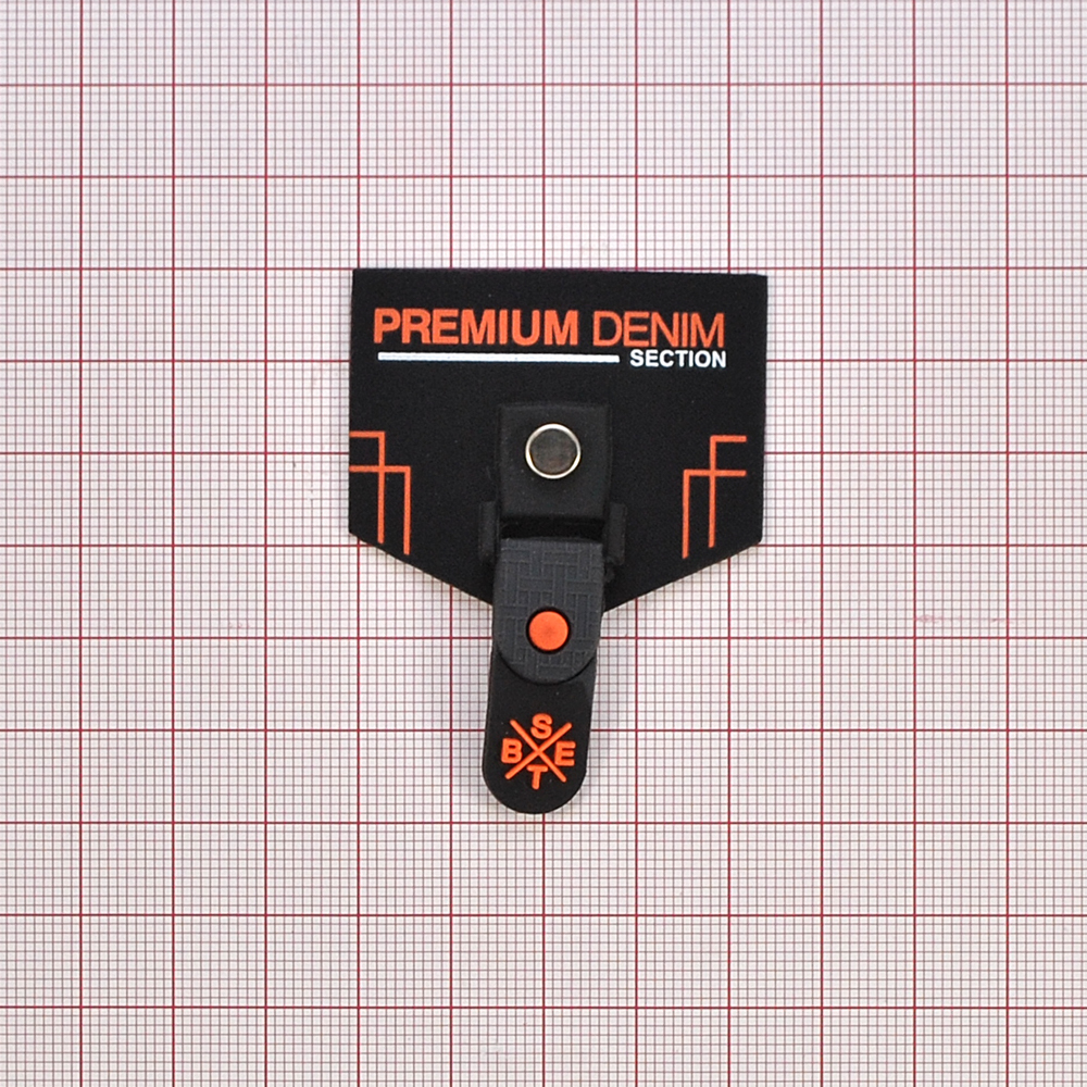 Лейба резиновая с подвеской PREMIUM DENIM, 4,5*4см, черный, белый, оранжевый, шт. Лейба Резина