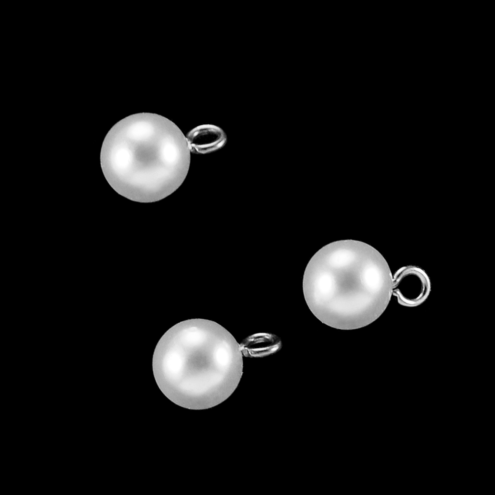 Подвеска-сфера пластик 10мм белый жемчуг, шт. Подвески