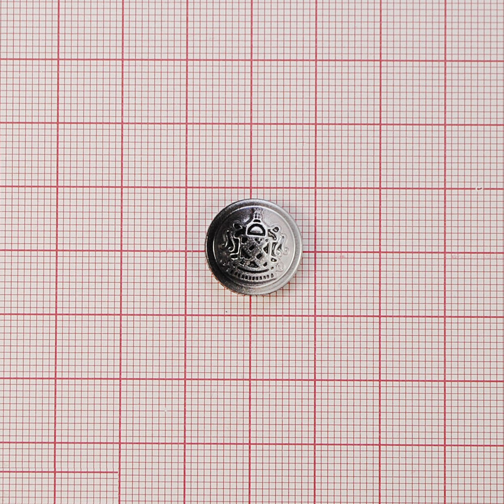 Пуговица металлическая круглая Герб 15мм, черный, шт. Пуговица Металл