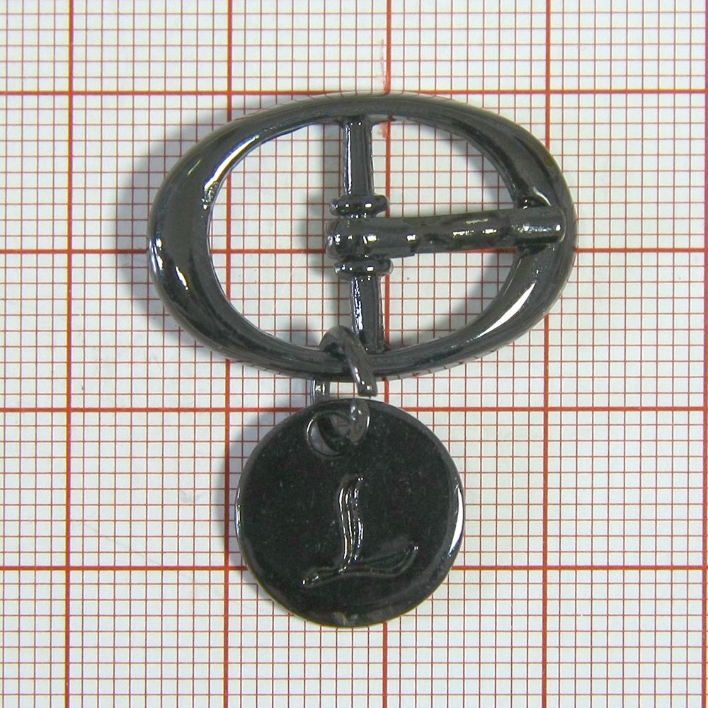 Пряжка металл 5371 овал 1,4см BLACK NIKEL, подвеска Монетка. Пряжка