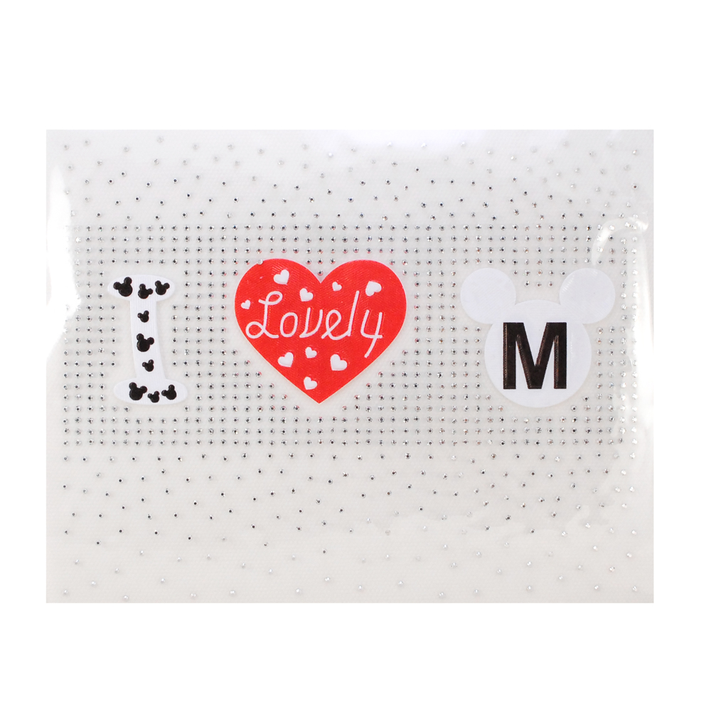 Термоаппликация стразы металл I lovely M Микки, 14*18см, белый, черный, красный, никель, шт. Аппликации клеевые Рисунки из страз