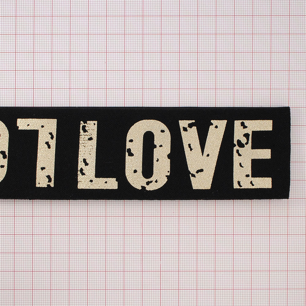 Резинка накатка LOVE GOLD 5см черная, ярд. Резинка