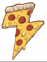 Термоаппликация Пицца-молния, 7*5см, красный, желтый, бежевый, шт. Термоаппликации Накатанный рисунок