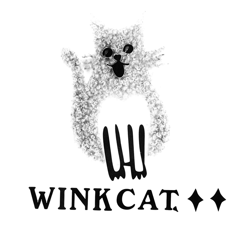 Аппликация тканевая клеевая мех Кот WINK CAT, 11.5*11.5см, серый, черный, шт. Аппликации клеевые Тканевые
