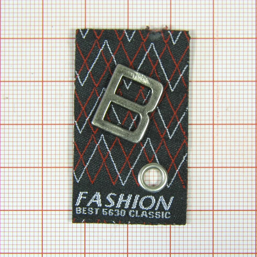 Лейба тк. Fashion B черная, бело-красный узор-строчка,  шт. Лейба Ткань