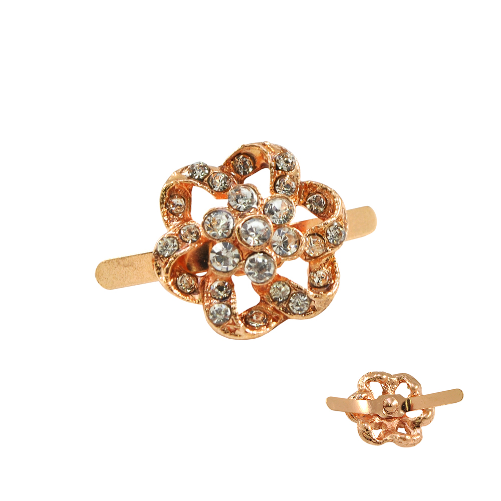 Краб металл 3033 петельки GOLD, белые камни 19*19, шт. Крабы Металл Цветы, Жуки