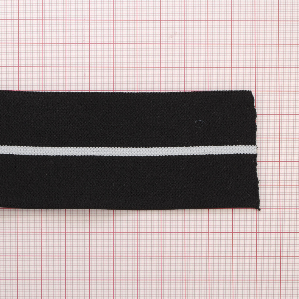 Резинка Полоса, 5см, черный, белый, ярд. Резинка