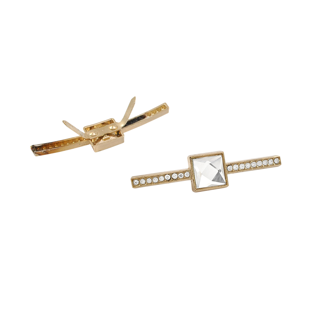 Краб металл Зажим 55*13мм GOLD, белые камни, black diamond камень. Крабы Металл Геометрия Декор