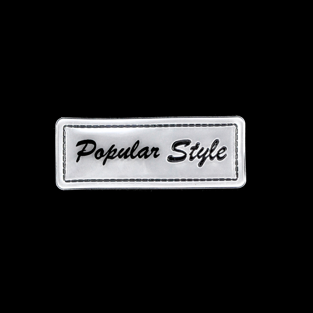 Лейба светоотражающая POPULAR STYLE 2,7*6,8см, серый, черный, шт. Лейба Кожзам