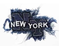 Аппликация тканевая New York, синий, белый, черный,  шт.. Аппликации Пришивные Ткань, Органза