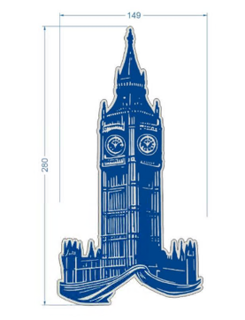 Шеврон пришивной махровый Big Ben, 28*15см, черная основа, коричневый, беж, шт. Нашивка Махровая