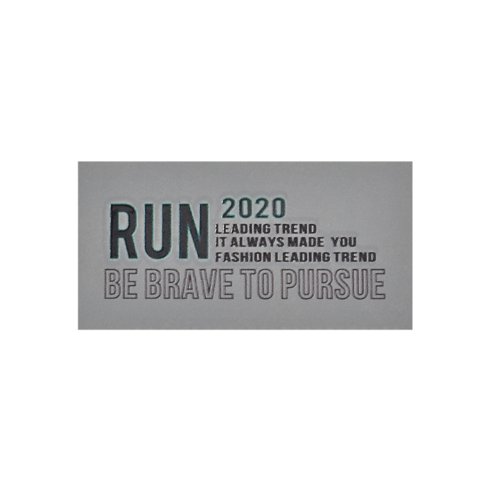 Лейба светоотражающая, RUN 2020, 3*6см, серый, черный, синий, шт. Лейба Кожзам