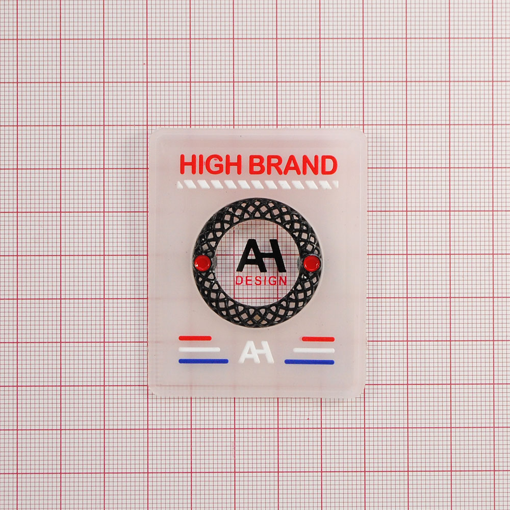 Лейба резиновая с металлом AH High Brand, 5*6см, прозрачный, черный, красный, белый, синий, желтый, шт. Лейба Резина