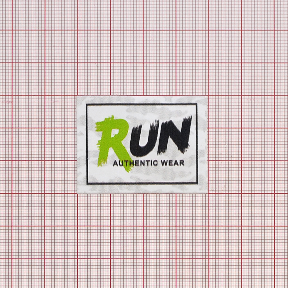 Лейба клеенка RUN 3*4см, белый, черный, зеленый,  шт. Лейба Клеенка