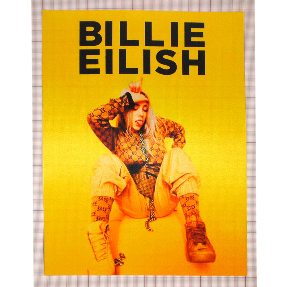 Аппликация пришивная Billie Eilish (постер) 18*24см, желтая /алтас/, шт. Аппликации Пришивные Постер