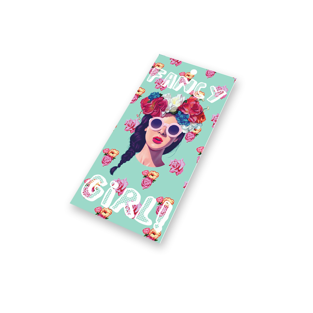 Этикетка бумажная Fancy girl, 50*100мм Девушка в венке, шт. Этикетка бумага