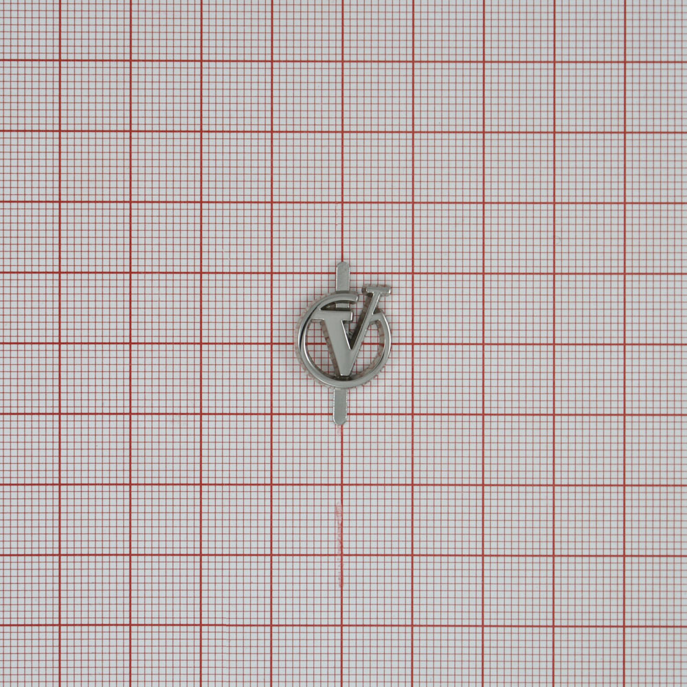 Краб металл V 5389 круглый 14мм. NIKEL, шт. Крабы Металл Надписи, Буквы