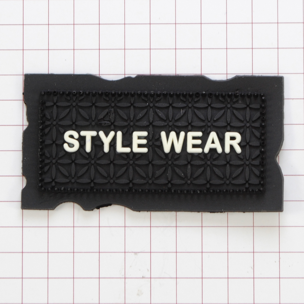 Лейба рез., Style Wear, черный, 5,3*2,7см, шт.. Лейба Резина