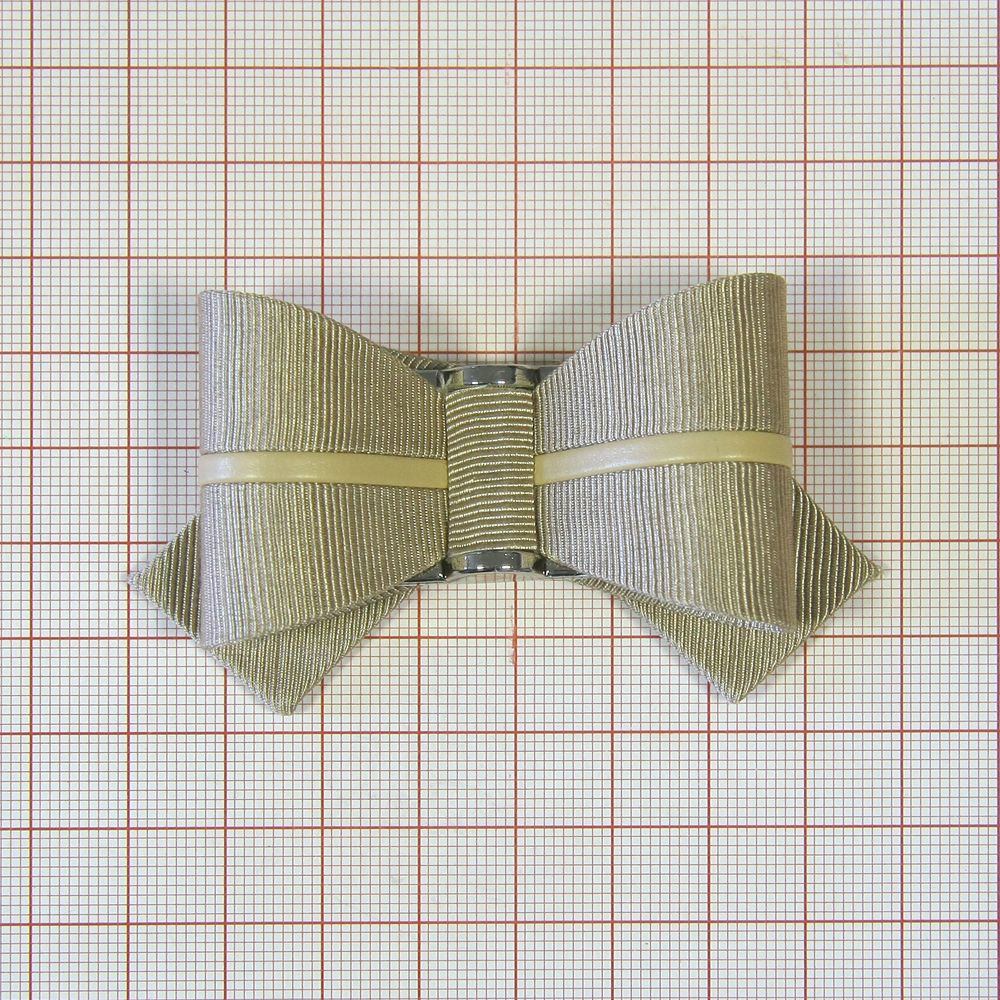 Аппликация декор обувная SF0255 хаки бантик-полоска, шт. Аппликации Пришивные Цветы Банты