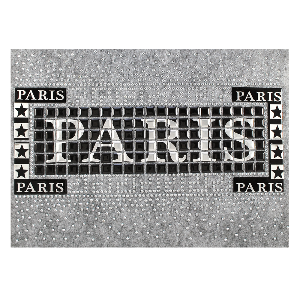 Термоаппликация из страз PARIS 19,5*13,5см серебро, черный, шт. Аппликации клеевые Рисунки из страз
