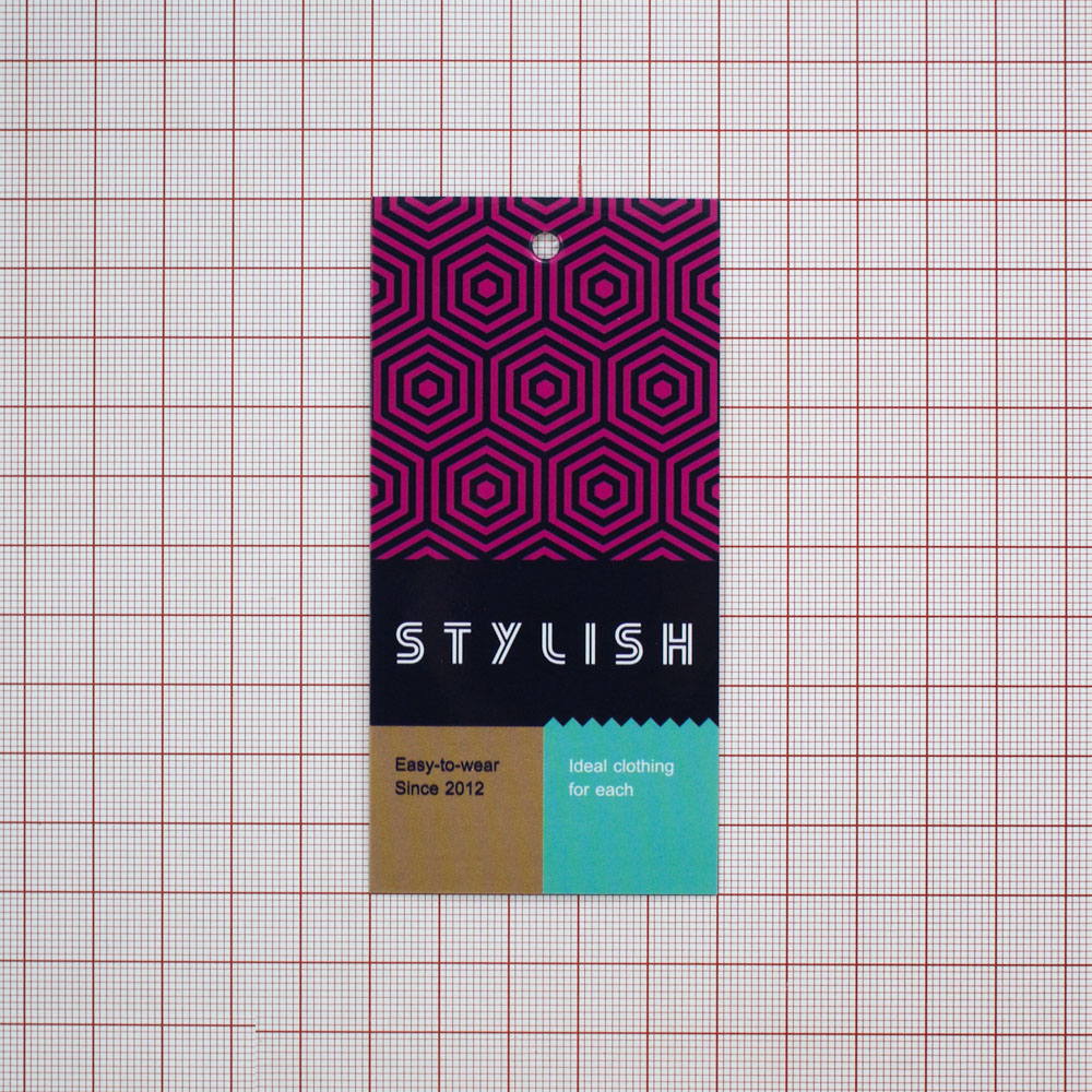 Этикетка бумажная STYLISH 50*100мм, глянцевая ламинация /обычный картон/, шт. Этикетка бумага