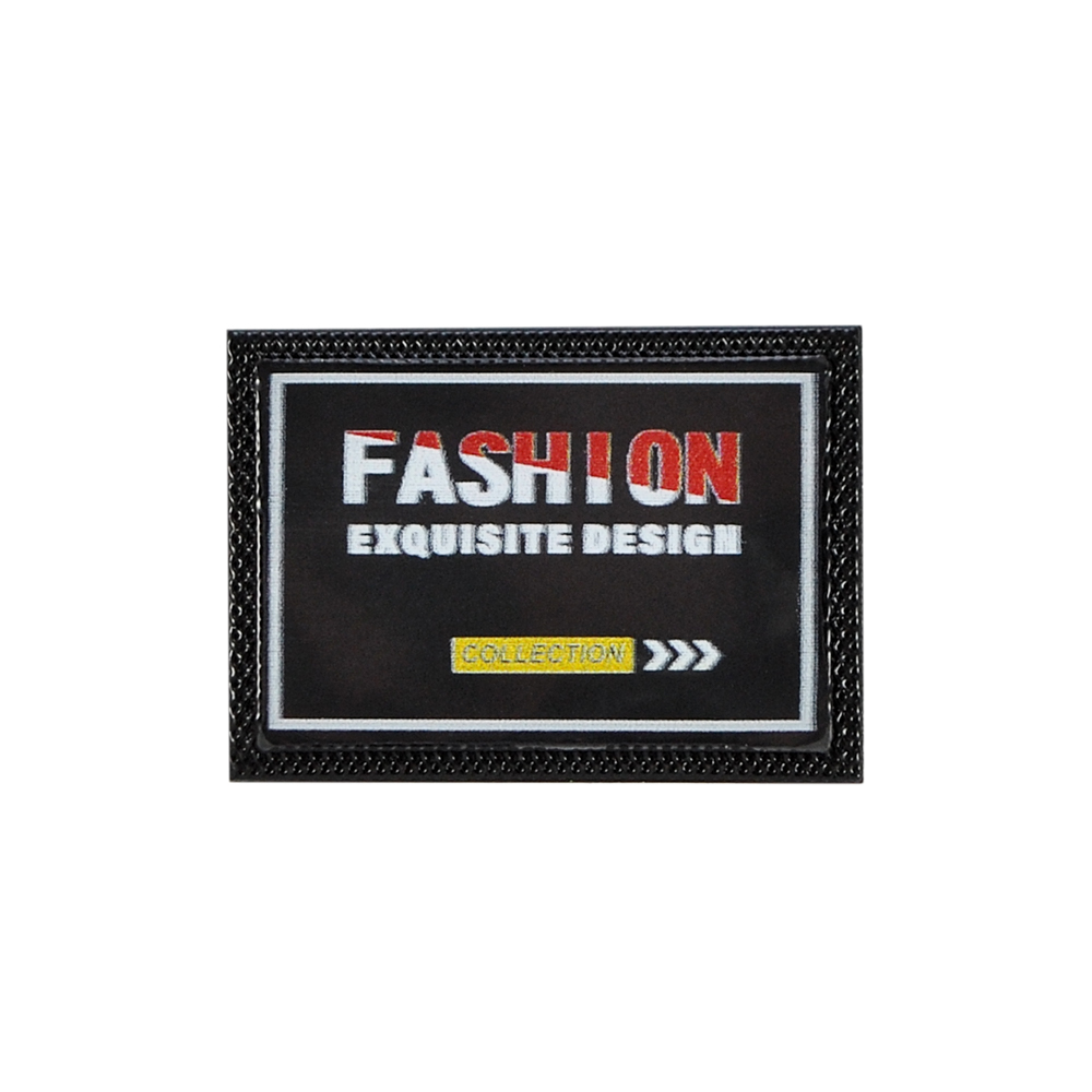 Лейба резиновая  FASHION 3,5*2.5см, черный, белый, желтый, красный, желтый, шт. Лейба Резина