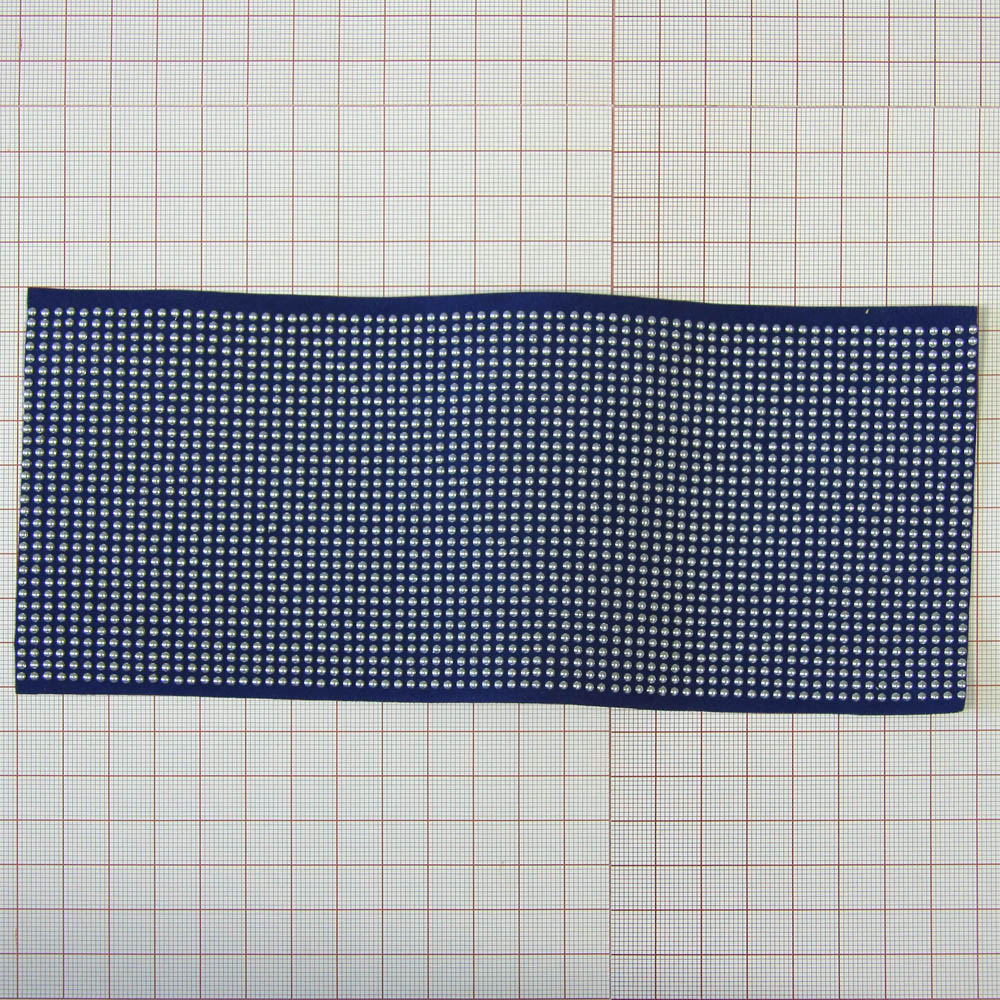 Тесьма клеевая вельвет синяя, Nikel стразы металл Купол, ярд. Тесьма