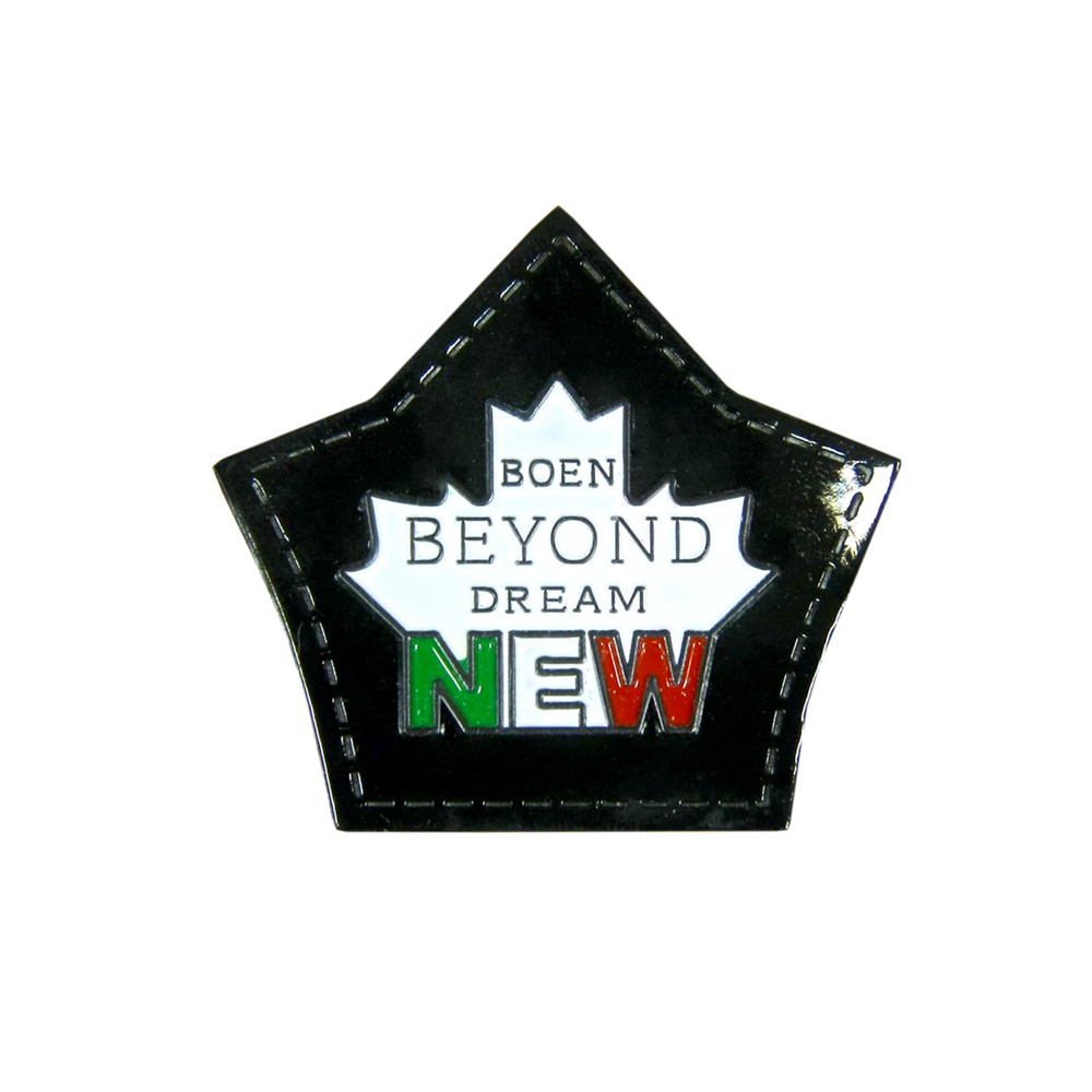 Лейба кожзам A8524 47*44мм Beyond лист, эмаль. Лейба Кожзам