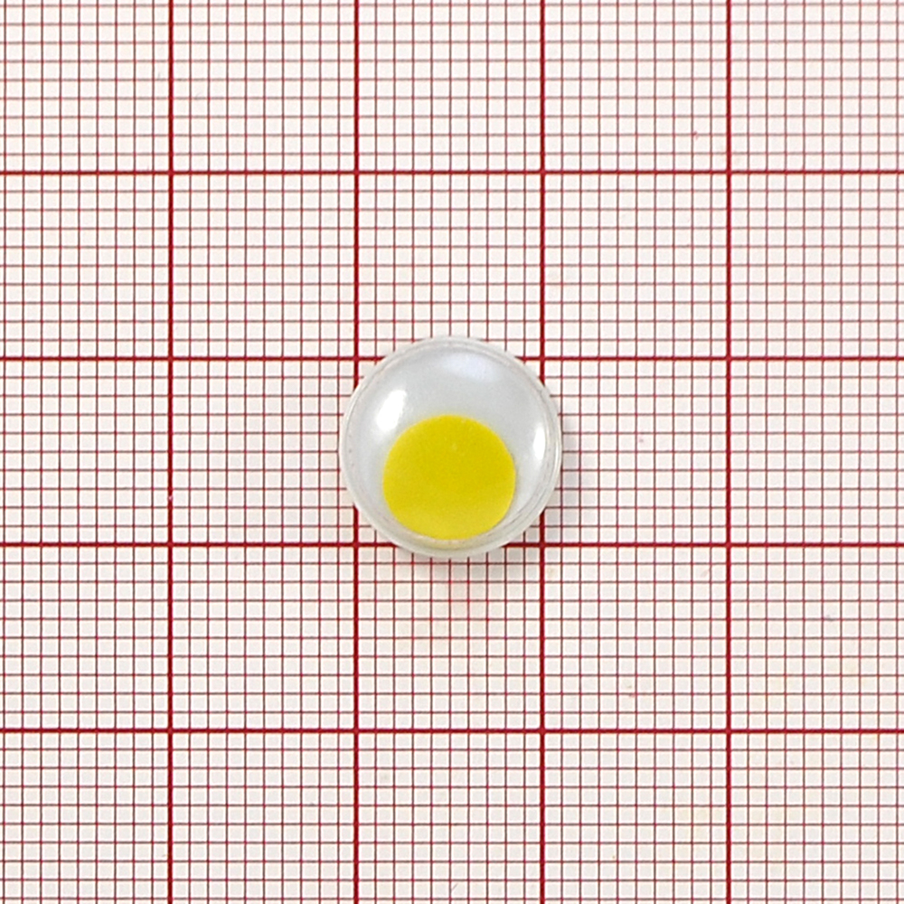 Глаз P-02, 8мм, белый, подвижный желтый зрачок, 1тыс.шт. Глазики P