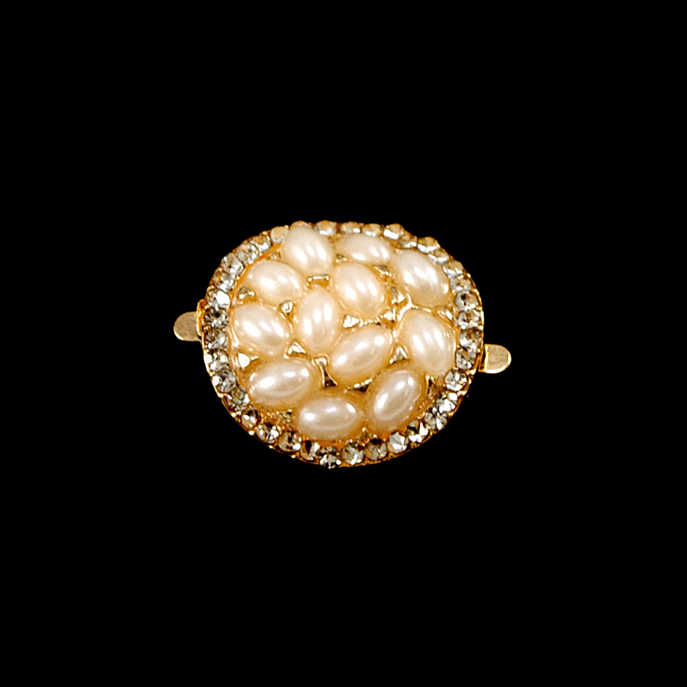 Краб Камни в металле овал 23*20мм золото, светлый персик, белый, шт. Крабы Металл Геометрия Декор