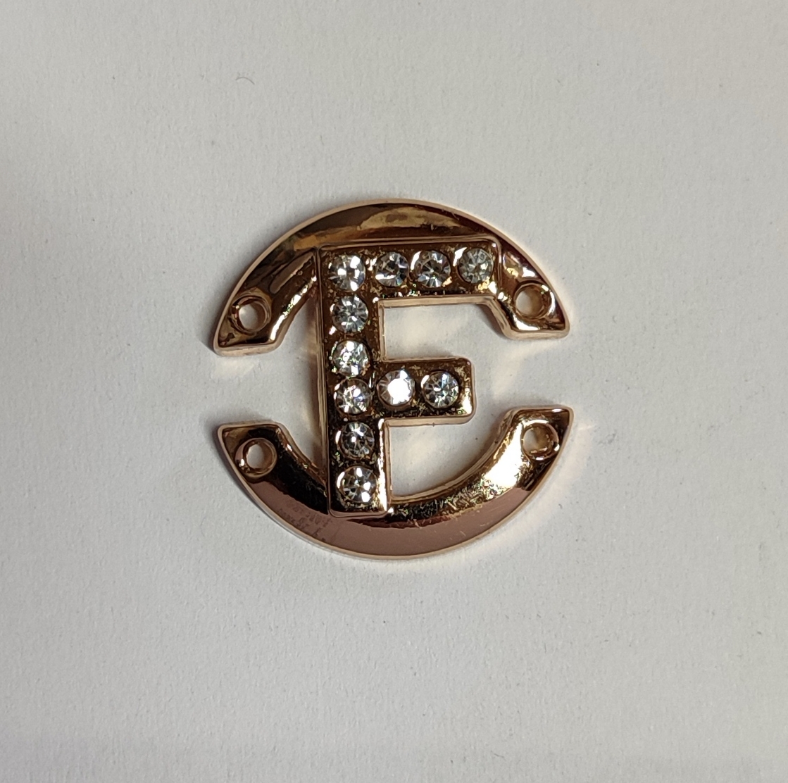 Лейба металл F в круге 20*20мм, камни белые SS6 11шт, GOLD, шт. Лейба Металл