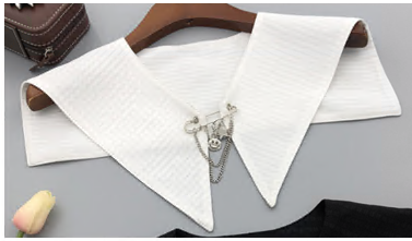 Воротник с булавкой, белый, никель, шт. Воротники