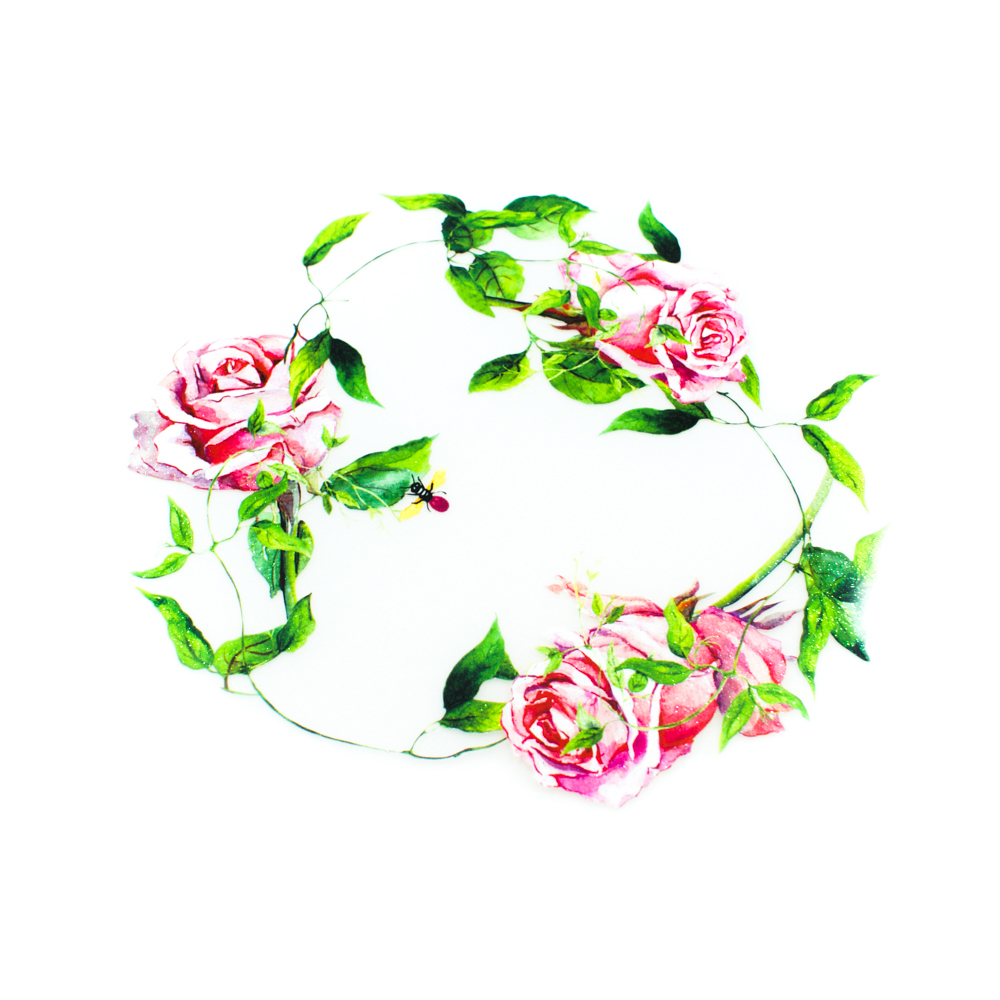 Термоаппликация Венок из роз 20*18,5см, шт. Термопереводки Цветы, Птицы