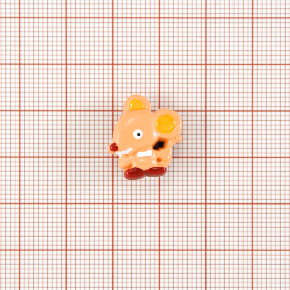 Пуговица детская CD-094 Мышка оранжевая 17,8мм, шт. Пуговица Детская