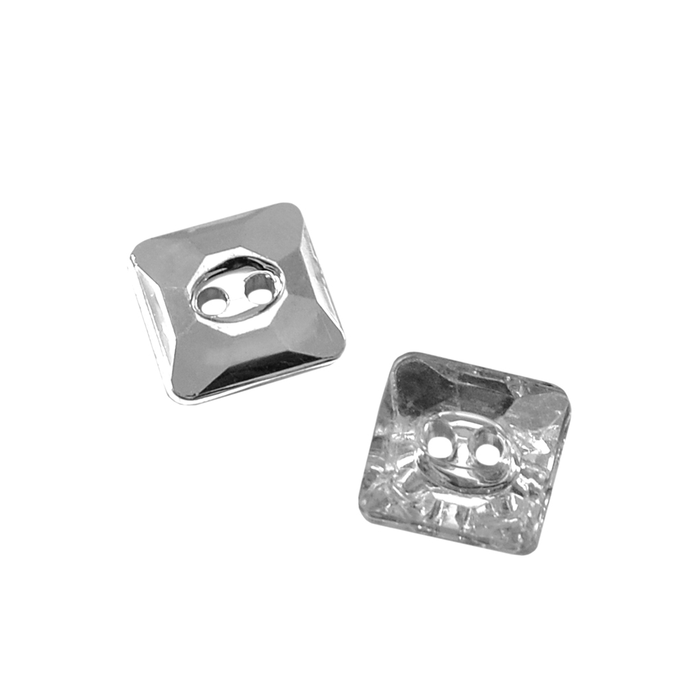 Пуговица Кристалл 2891 11мм белая квадратная, шт. Пуговица Акрил, Кристалл