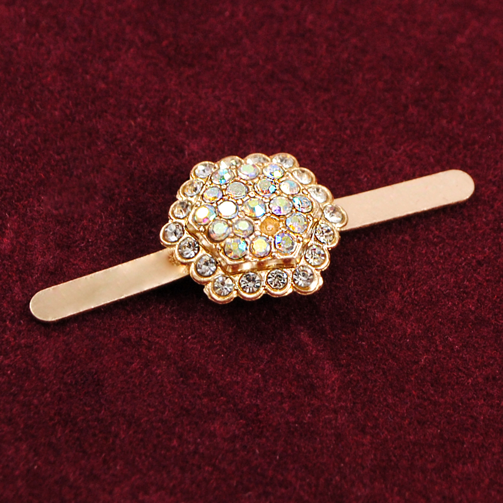 Краб камни АВ, в мет. Шестигранник, 1,25*1,35см, gold, шт. Крабы Металл Геометрия Декор