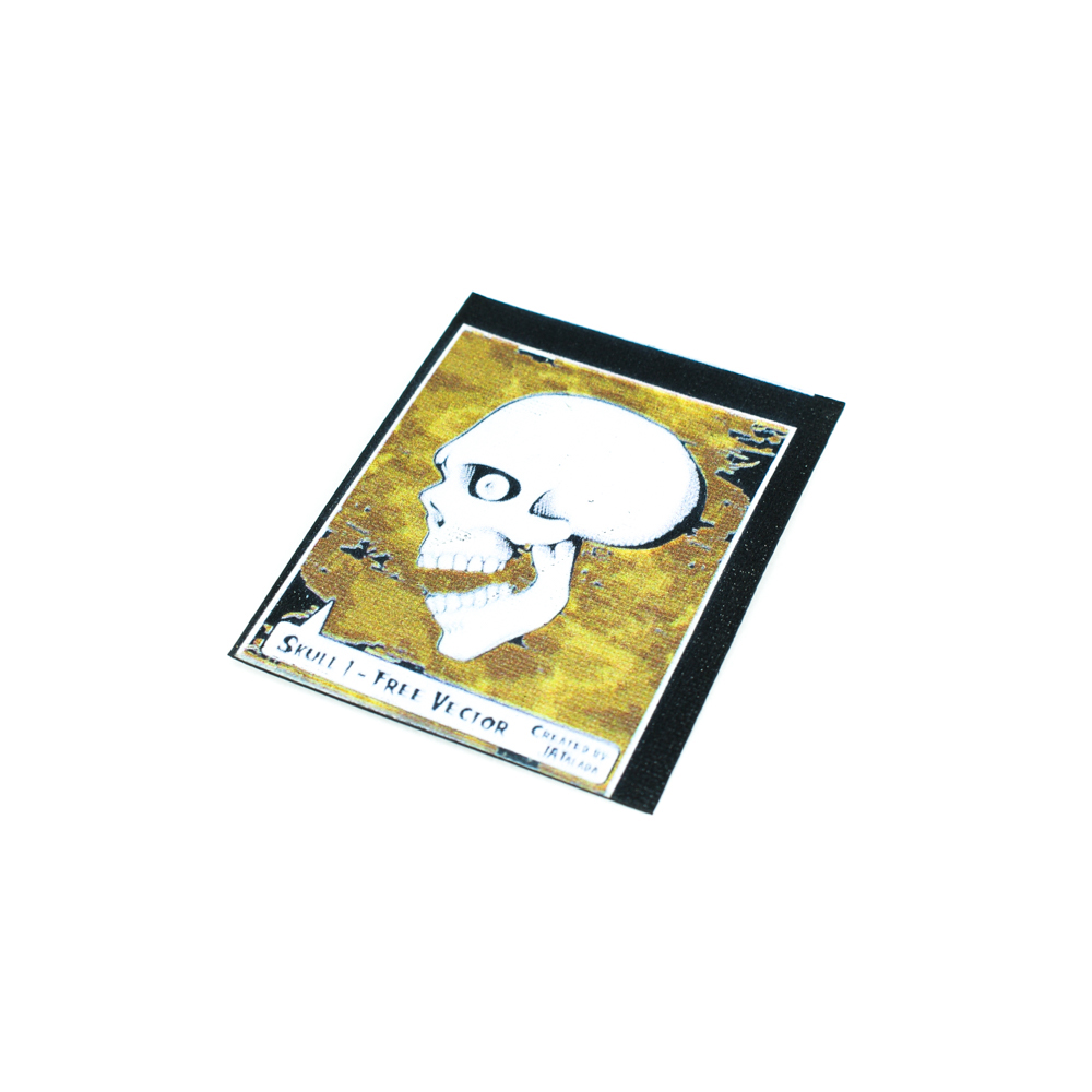 Лейба клеенка блестящая Skull ЧЕРЕП 5,6*7,8см черный, песок, белый, шт. Лейба Клеенка