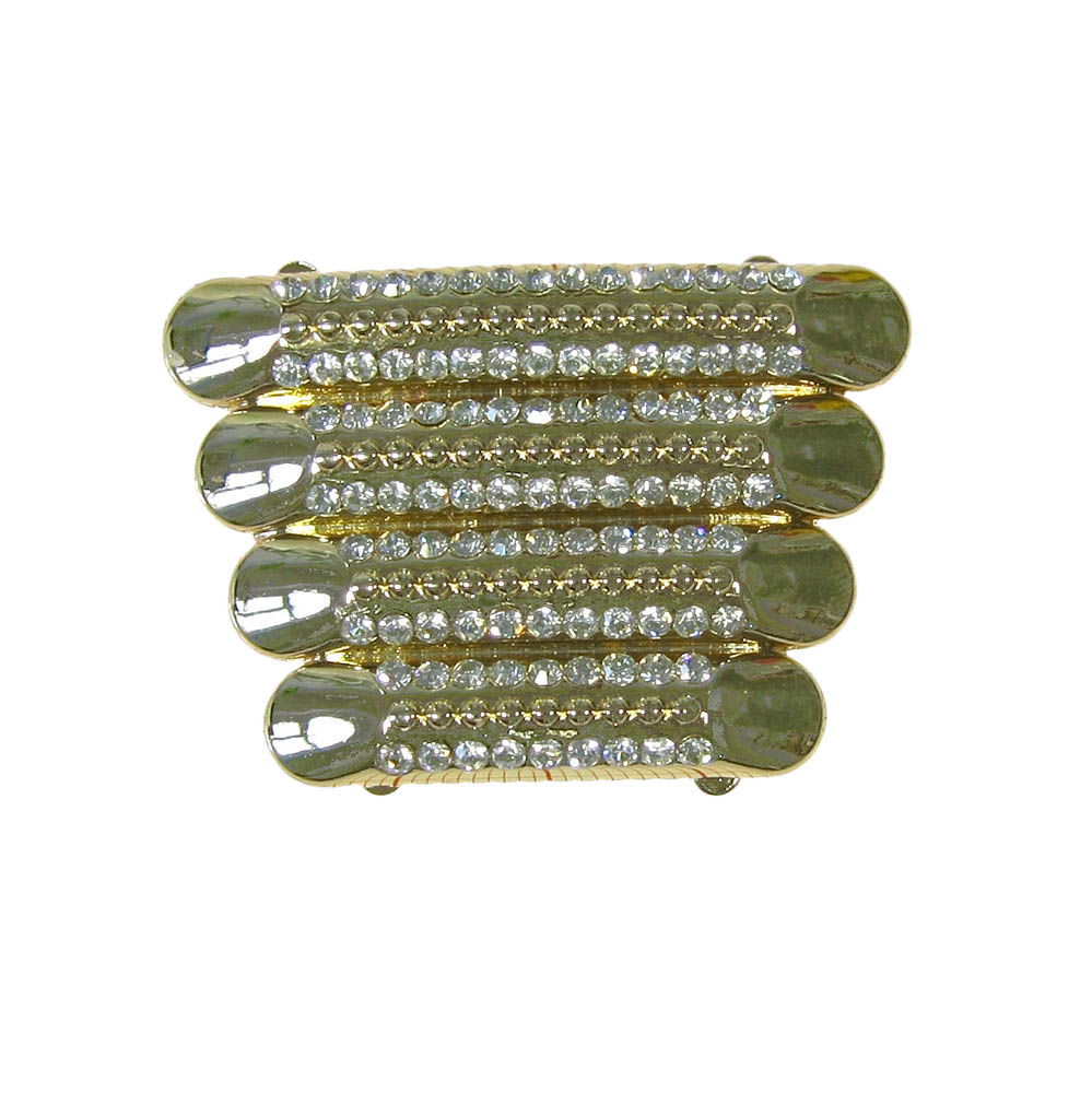 Краб металлSH-013 4 трубки GOLD, белые камни, шт. Крабы Металл Геометрия Декор