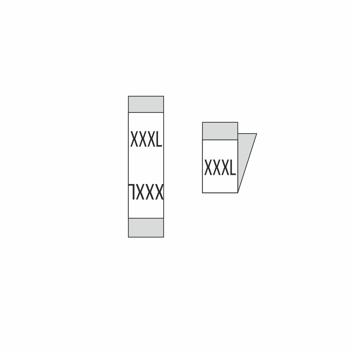 Размерник вышитый белый без рамки, отзеркален XXXL. Размерник вышитый белый