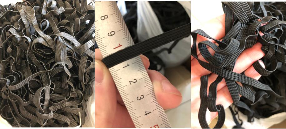 Резинка трикотажная 8мм, черная, 100м. Резинка