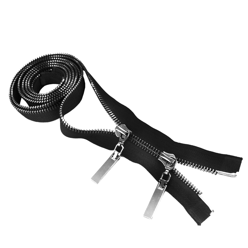 Змейка металлическая  №5 80см О/Е BN, черная ткань, двусторонняя, шт. Змейка Металл