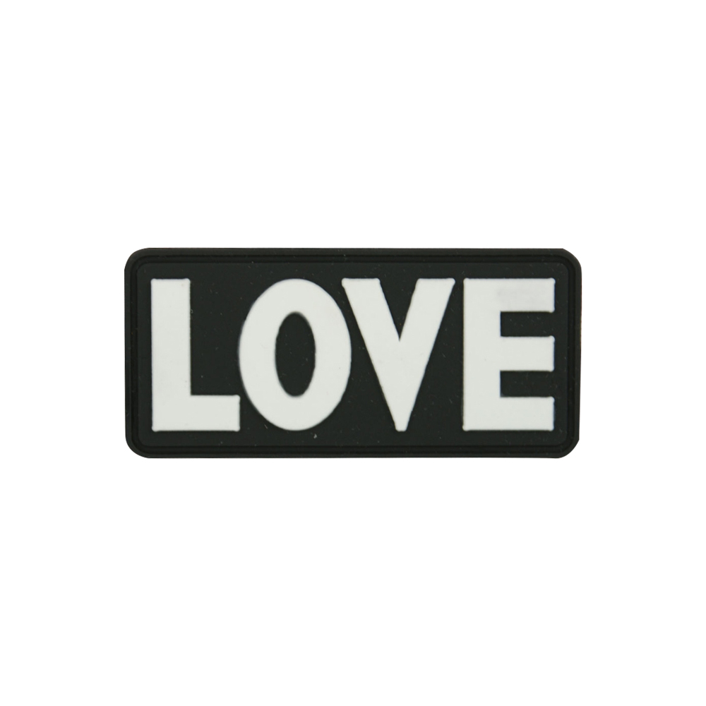 Лейба рез. LOVE прямоугольная 3*6,4см черная, белая., шт. Лейба Резина