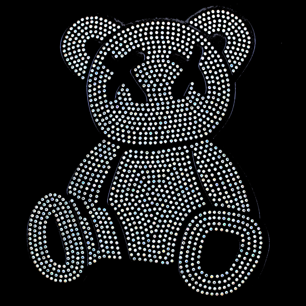 Термоаппликация Медведь, 15,07*18,48см, флуоресцентный черный, /SS6 хамелеон /термопринтер/, шт. Аппликация клеевая