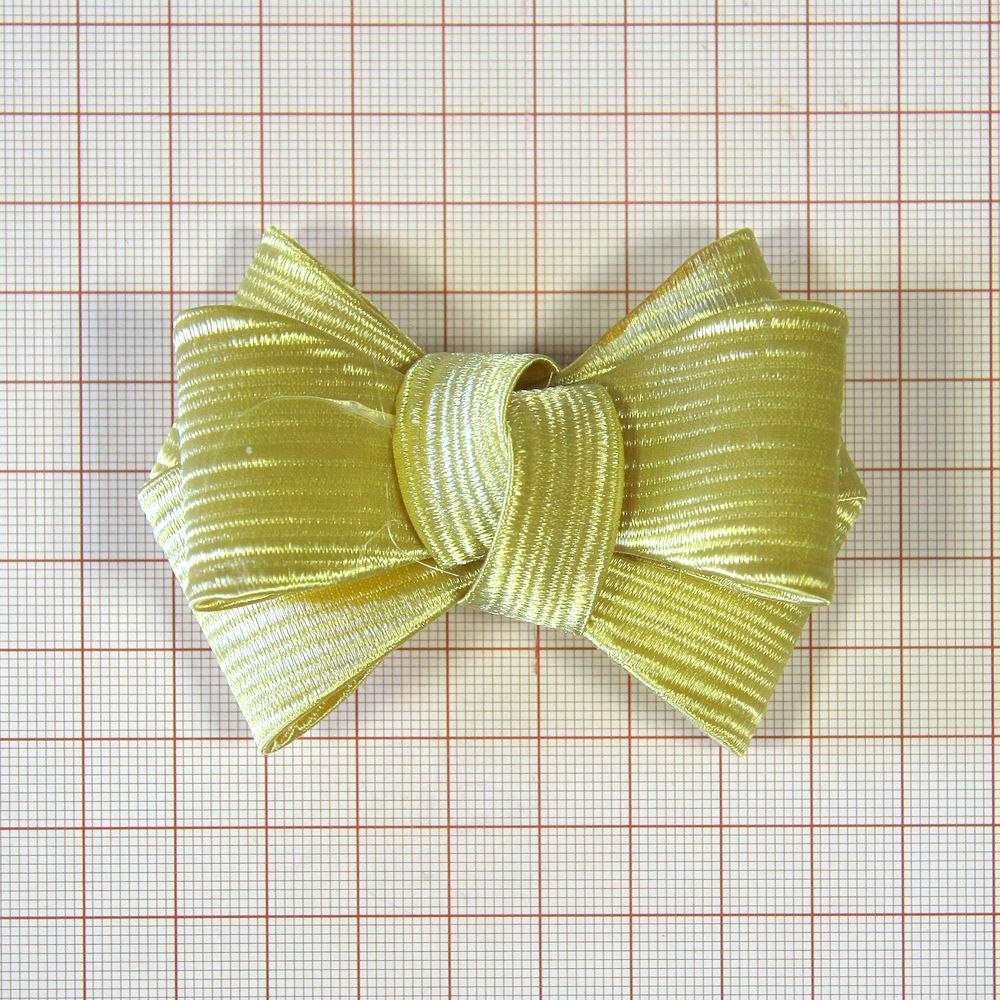 Аппликация декор обувная SAF0694 5*7см желто-бежевый бантик-фильц, шт. Аппликации Пришивные Цветы Банты