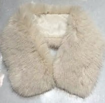 Воротник мех, 8*58см, белый, серый, шт. Воротники