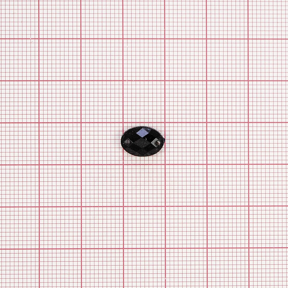 Стразы Д пришивн. овал 8*10мм черный 37, 1тыс.шт. Стразы пришивные