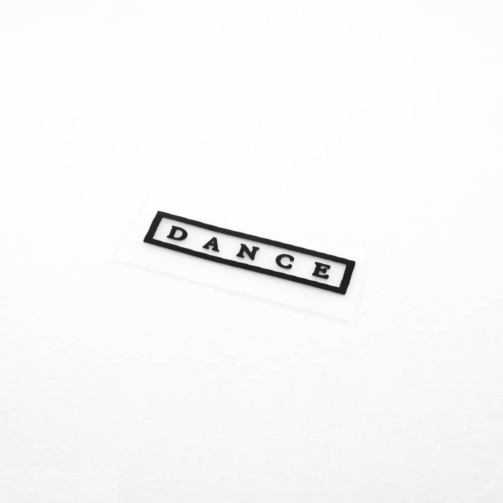 Термоаппликация резиновая прозрачная DANCE 55*11мм прямоугольная, черный рисунок, шт. Термопереводки Резиновые, Термопленка